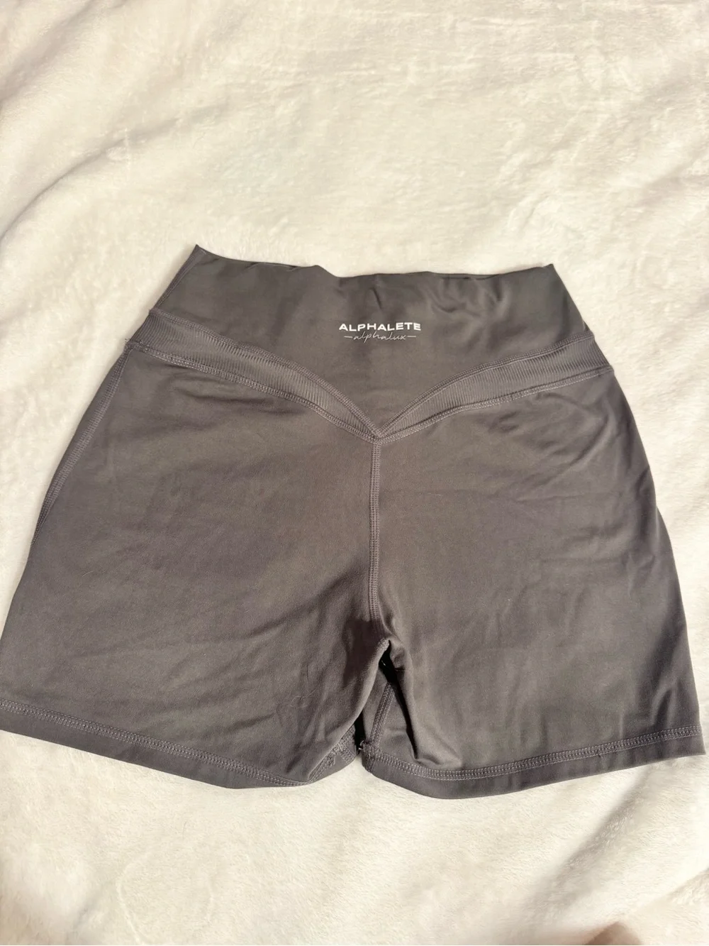 Alphalete High-Rise Bike Shorts — Charcoal